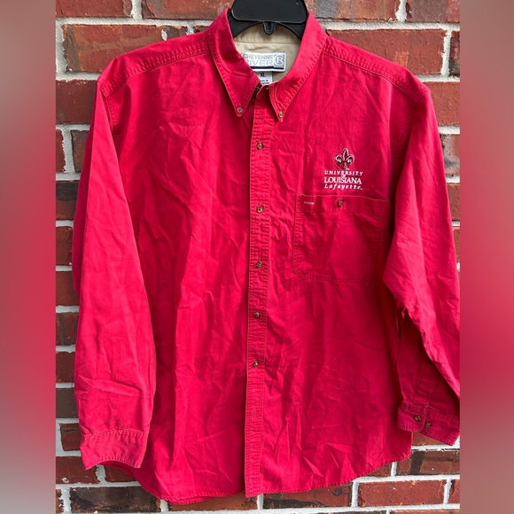 Cheyenne River University of Louisiana at Lafayette Raging Cajuns LS Red Shirt - Picture 1 of 5
